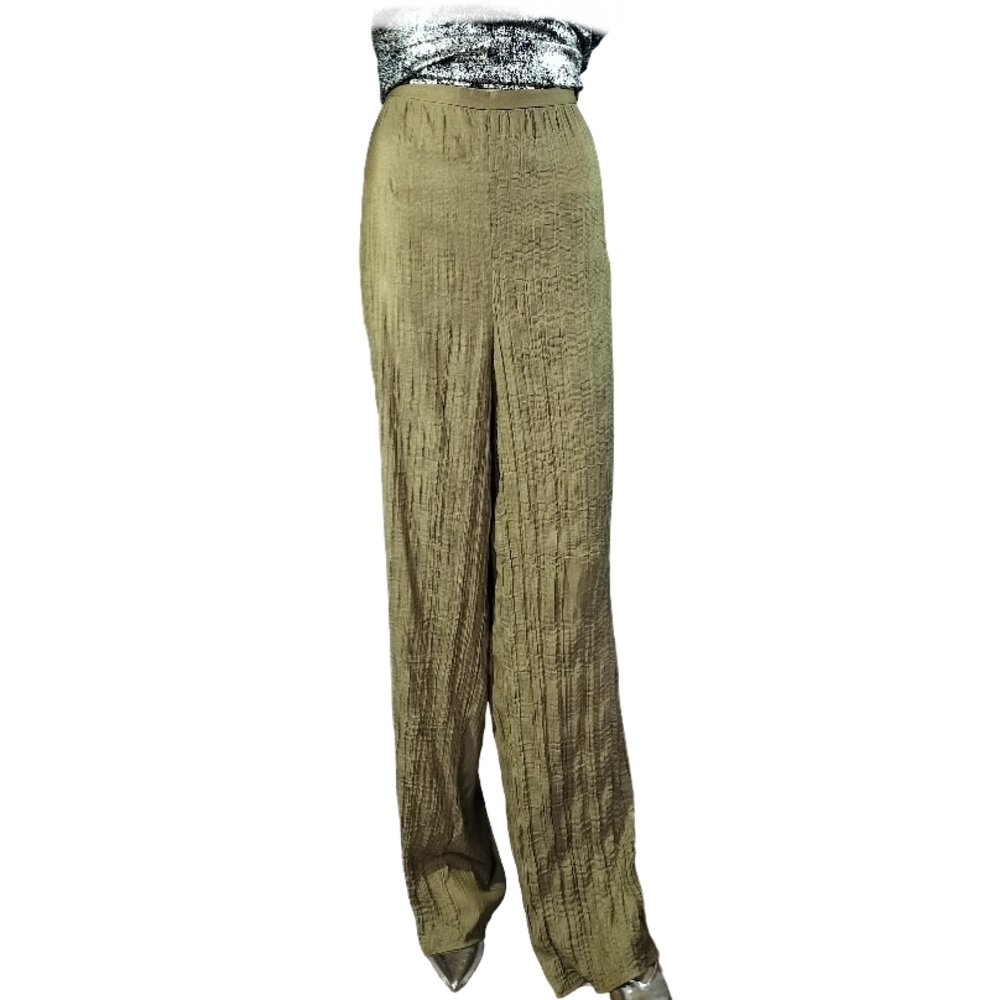 Donna Karan Khaki Wide Leg Pants